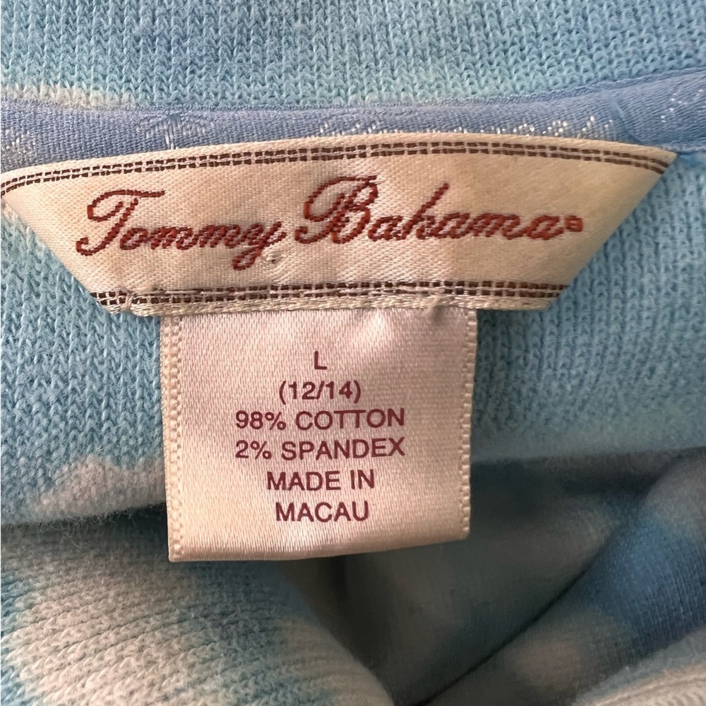 Tommy Bahama Blue & White Tie Dye 1/4 Zip Pullover Sweater Size Large - Picture 9 of 11